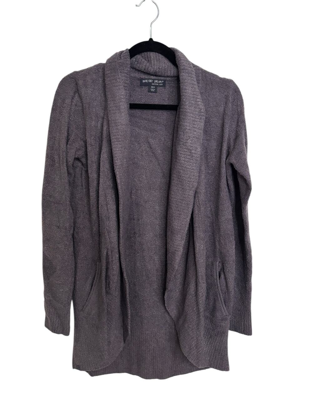 Barefoot Dreams Cardigan Womens XS/S CozyChic Lite Circle Carbon Knit Open Front